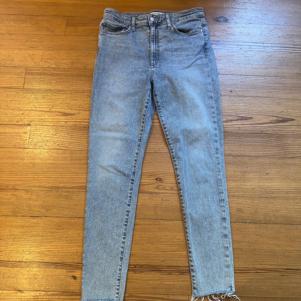 Joe's Jeans light wash high rise raw hem skinny jeans SIZE 30